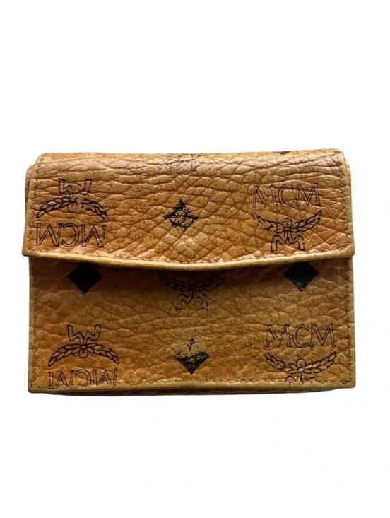 MCM Handbags - Authentic vintage MCM compact trifold wallet cognac Visetos monogram